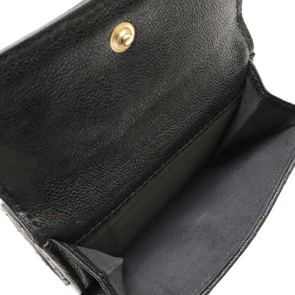 CHANEL Authentic Black Caviar Leather Logo Wallet - Picture 7 of 8